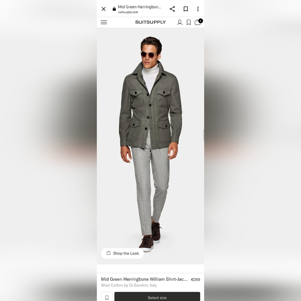 Men's Herringbone Jacket Sz 38 us, 48 euro SuitSupply